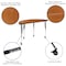 Flash Furniture Round 47.5 W, 48 L, 30 H, Chrome, Laminate, Particleboard, Steel, Wood Grain XU-GRP-A48-HCIRC-OAK-T-A-CAS-GG - alternate 3